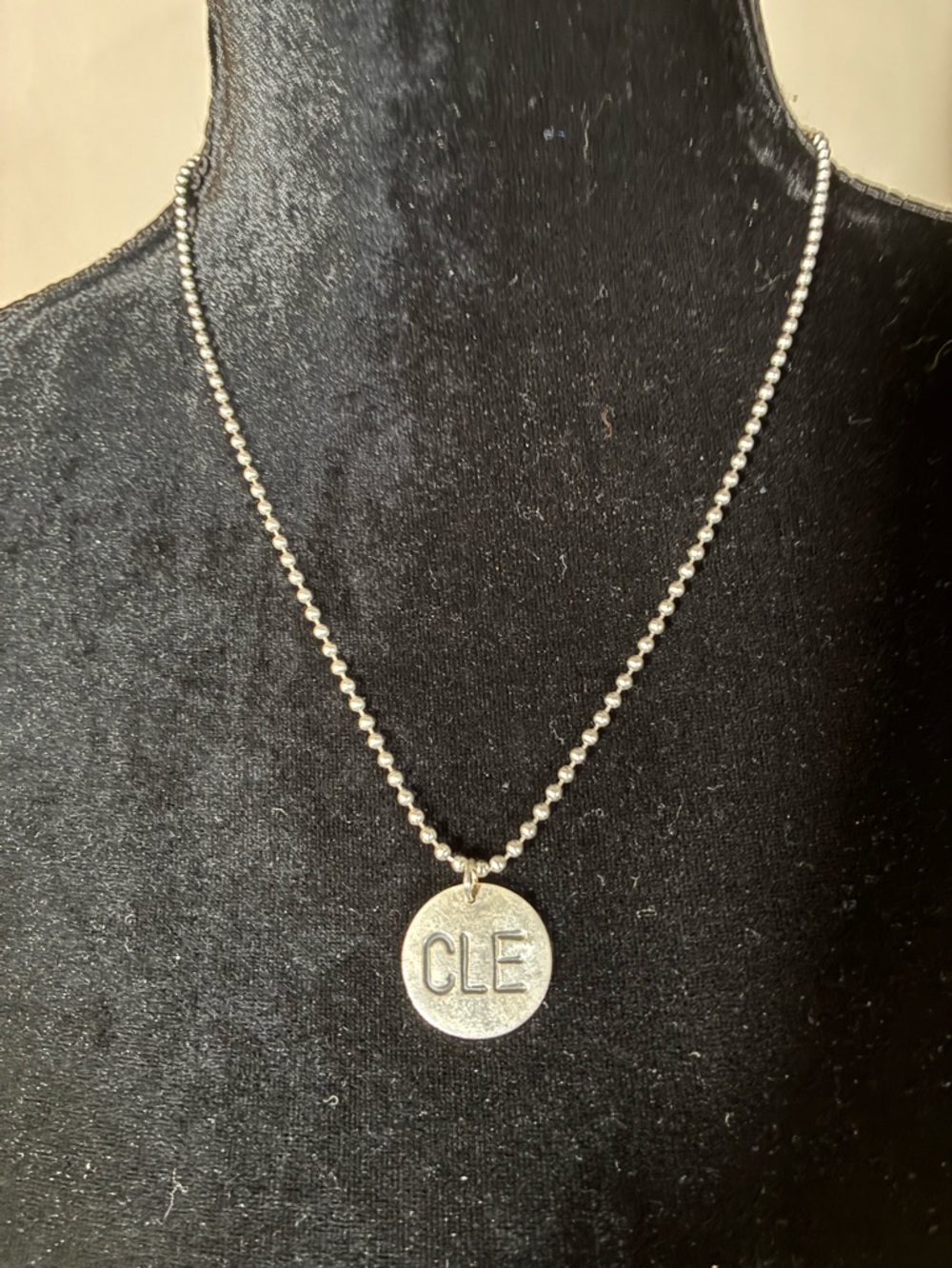 CLE Silver-Tone Disc Pendant Necklace